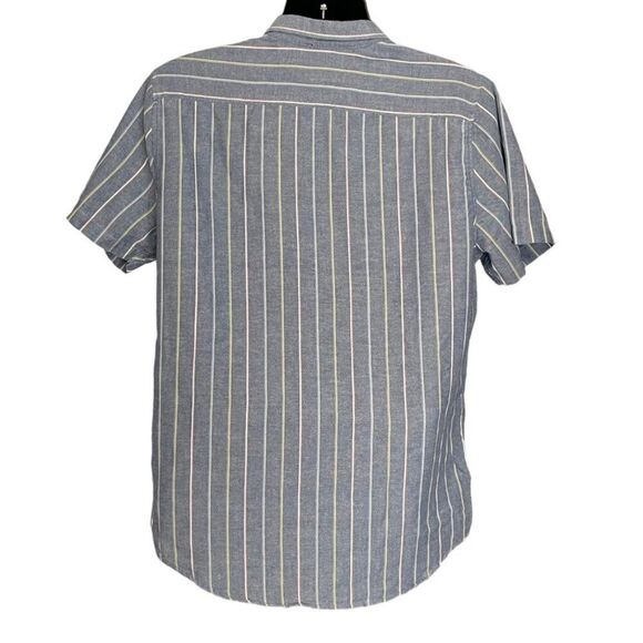 O'Neill Light Navy Striped Casual Short Sleeve Button Down Shirt, Size XL - Picture 3 of 8